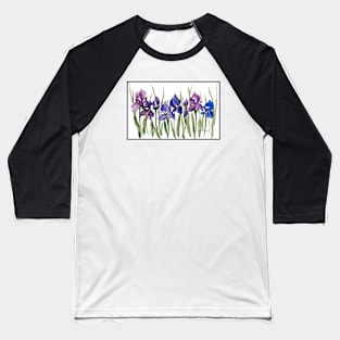 French Iris Watercolor Purple Baseball T-Shirt